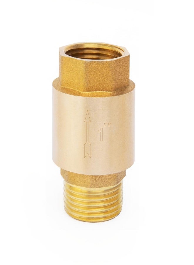 ChillWaves Brass In-Line Spring Check Valve DN25 1" Male x 1" Female Thread, One-Way Non-return Vertical Check Valve，Prevent Water Back-flow(1-PACK) - Image 1